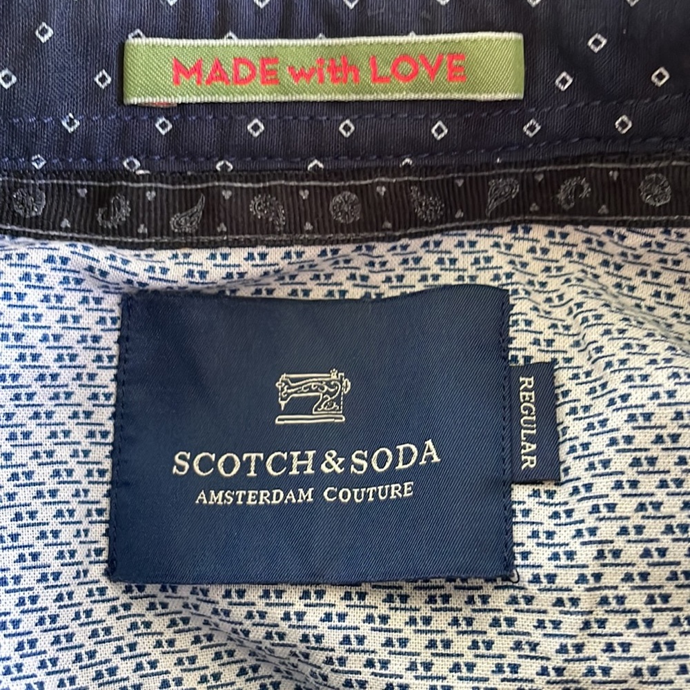 Scotch & Soda Button Down Shirt Size Medium Regular Fit - Picture 2 of 15